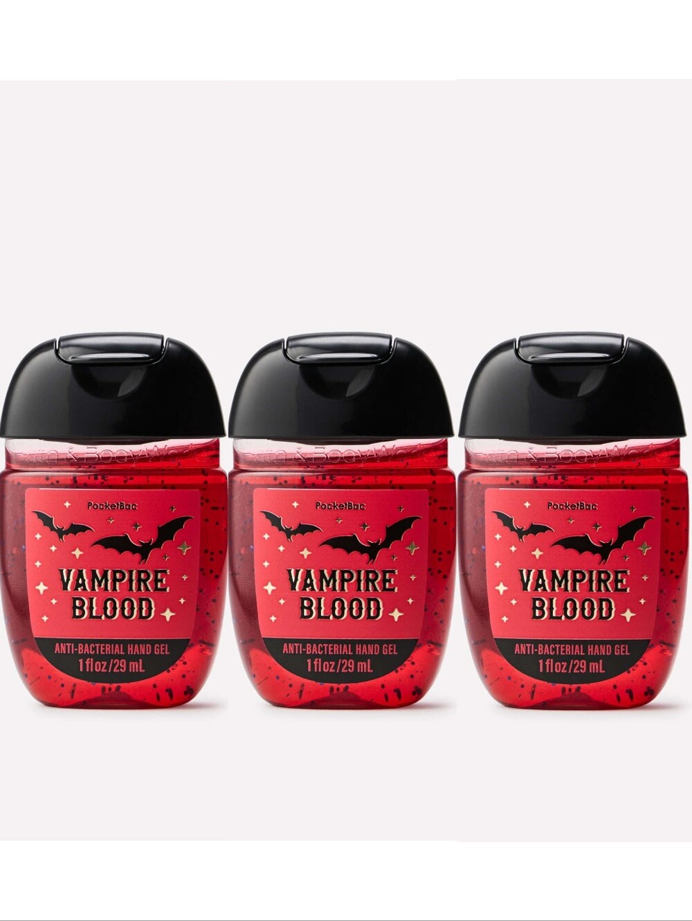 Bath & Body Works Vampire Blood Hand Gel Pocketbac (3 Pack) NEW RARE